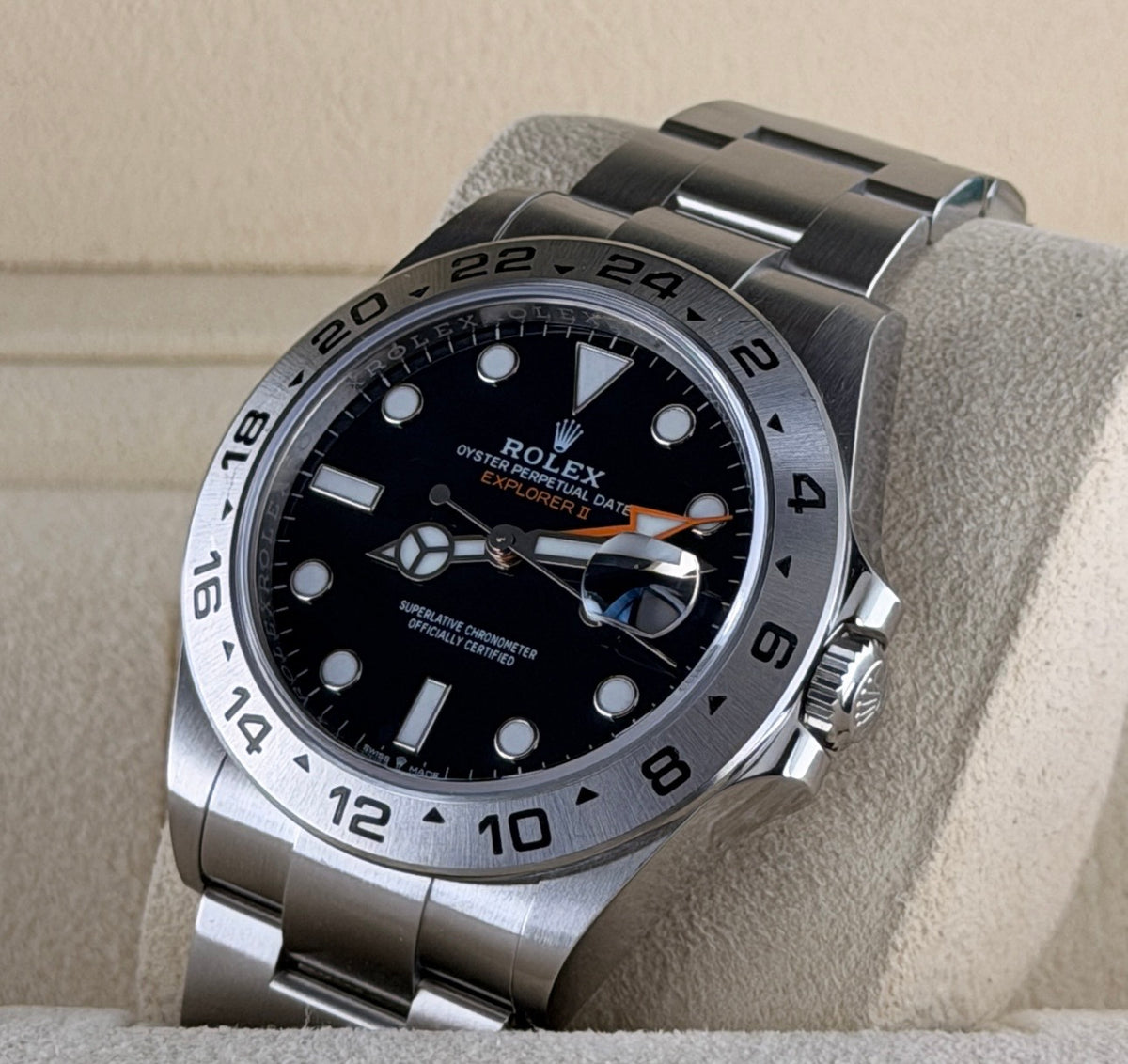 Rolex Explorer II, schwarzes Zifferblatt, wie neu, Full Set