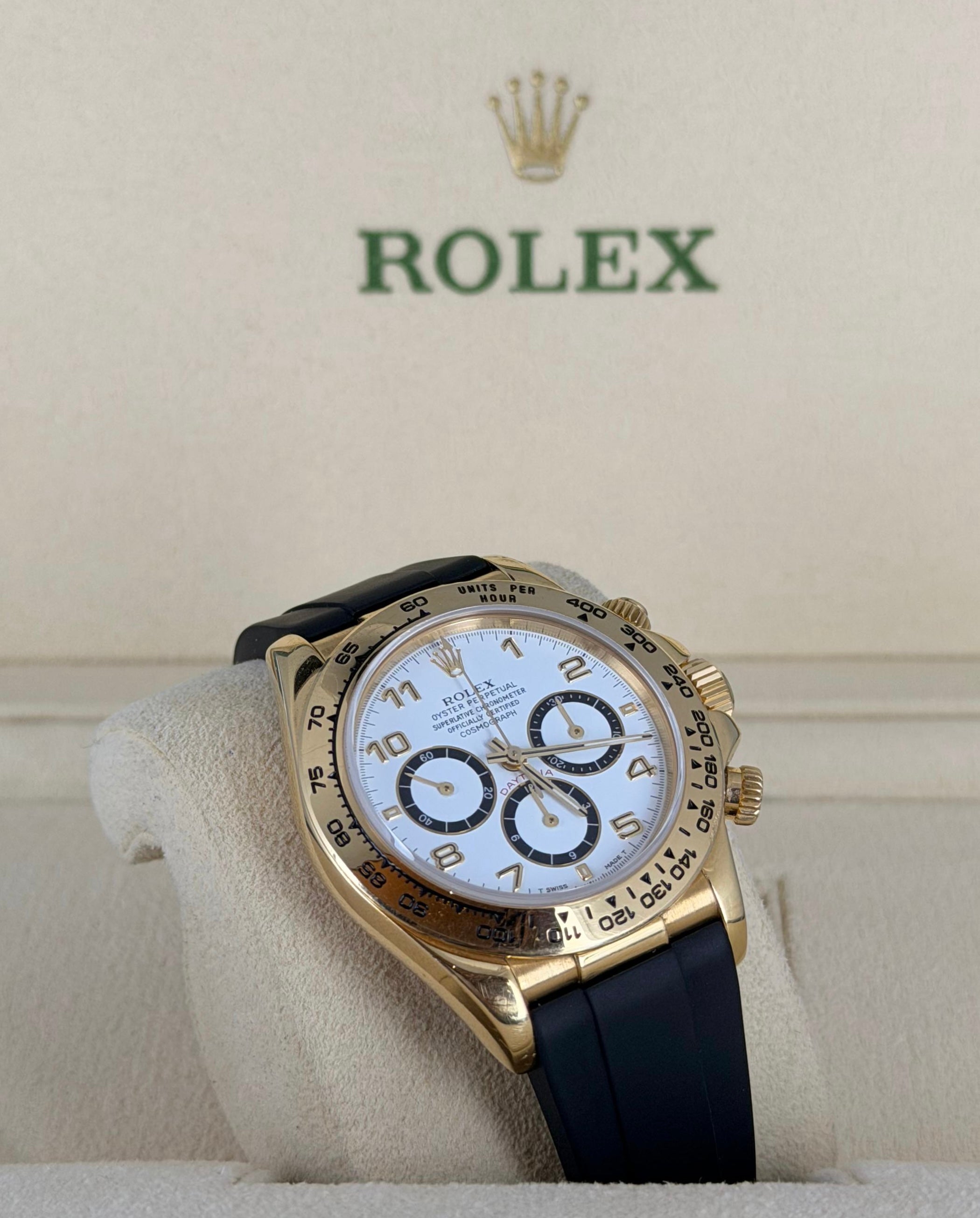 Rolex Daytona Zenith mit Servicekarte und Rolex Kautschukarmband