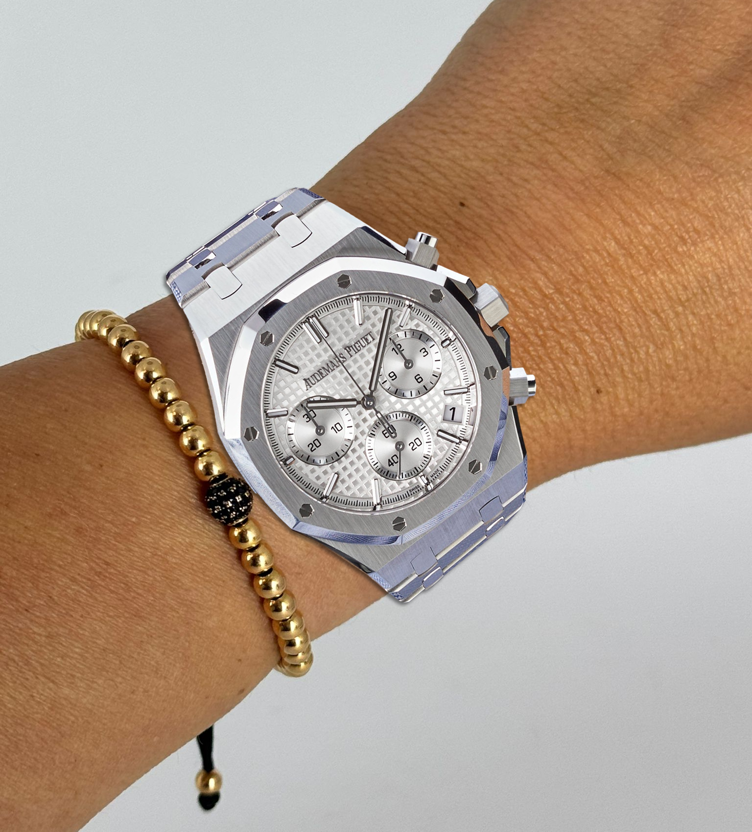 Royal Oak Automatik Chronograph mit Grande Tapisserie silbernem Zifferblatt