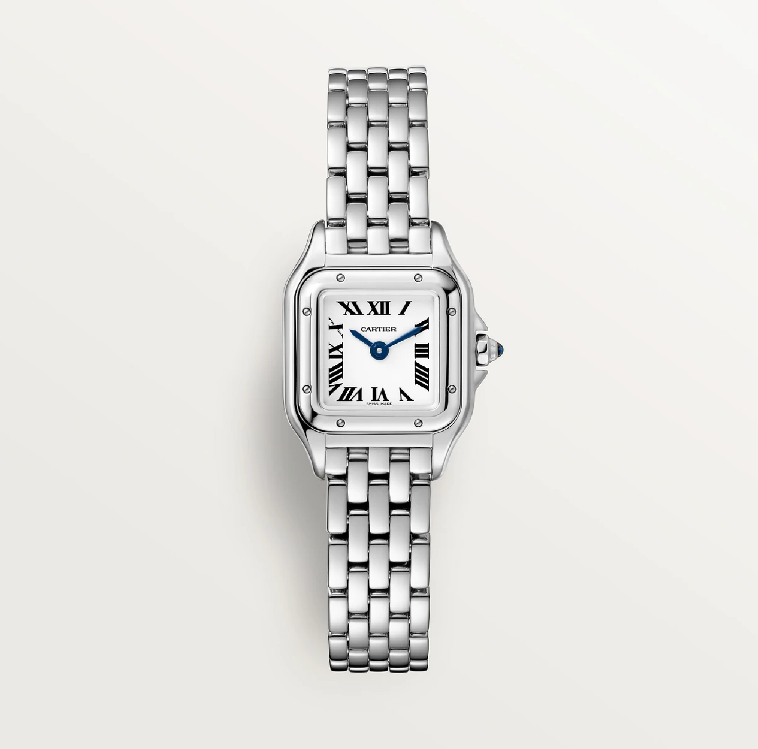 Cartier Panthère Mini Quarzuhr aus Edelstahl – silbernes Zifferblatt (25 mm)