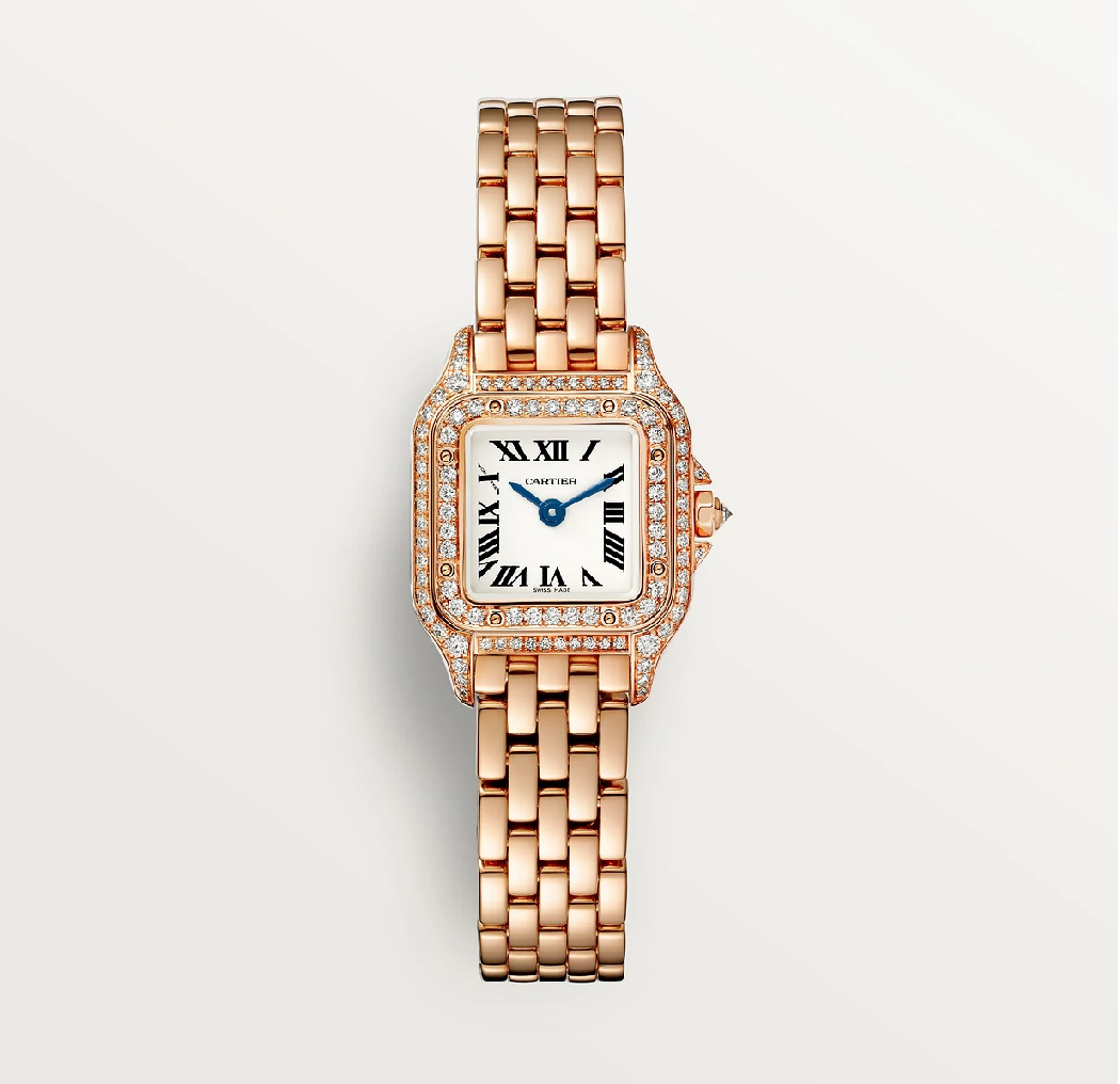 Cartier Panthère de Cartier Mini – 750 Roségold & Diamantlünette, Silberzifferblatt