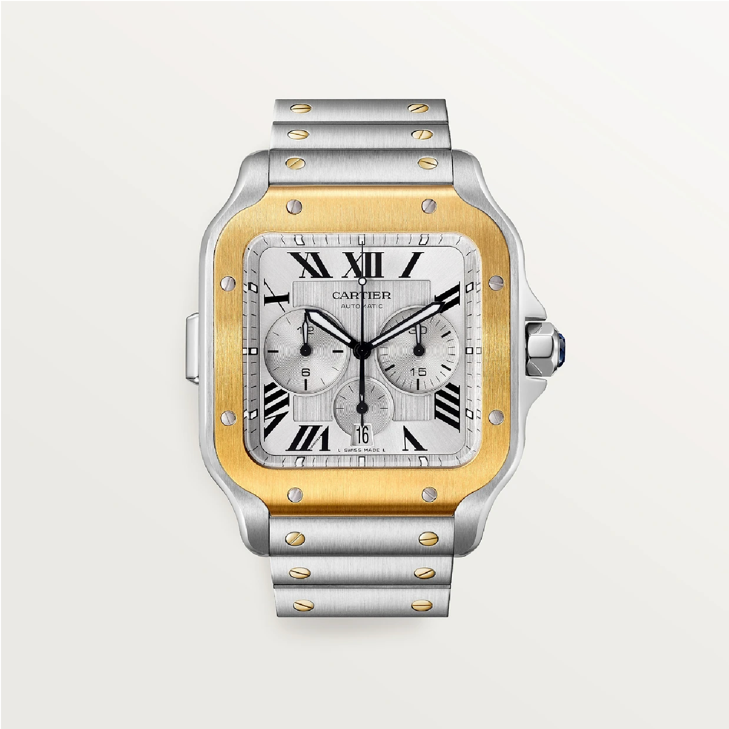 Santos de Cartier Chronograph XL Stahl & Gold Automatik Uhr