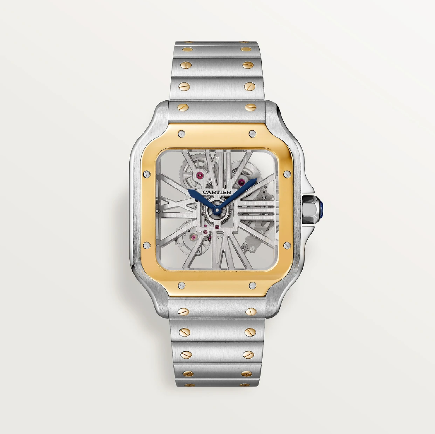 Santos de Cartier Skeleton Großes Modell Stahl & Gelbgold 9611 MC