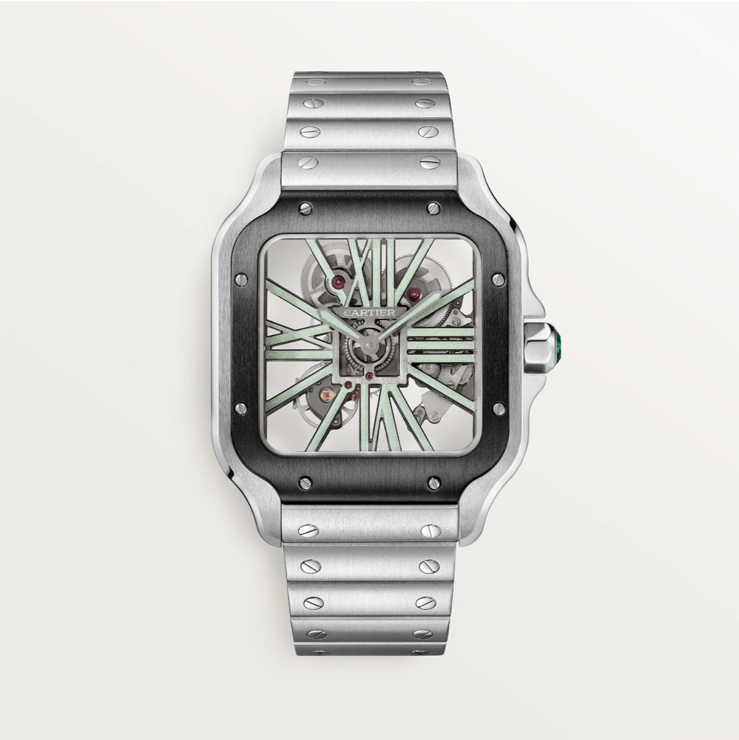 Santos de Cartier Skeleton Großes Modell Schwarzer ADLC Limitierte Edition