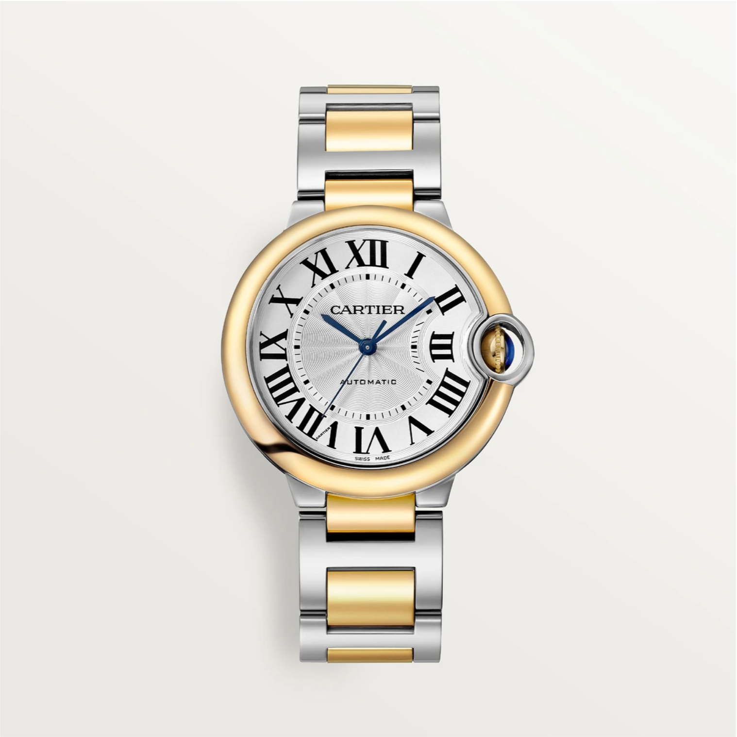 Ballon Bleu de Cartier 36 mm Automatikwerk, Stahl und Gelbgold