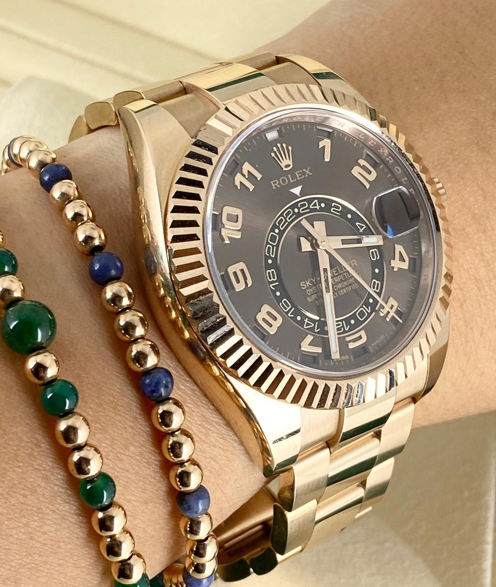 Rolex Sky-Dweller Roségold Schokoladen-Zifferblatt