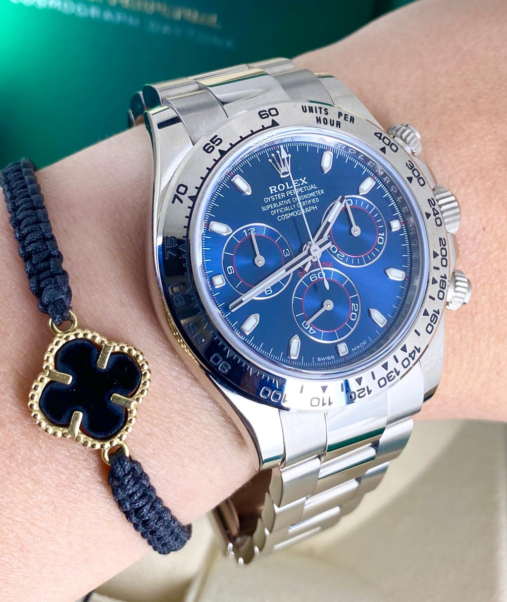 Rolex Daytona Weißgold 2020, neue Karte, blaues Zifferblatt, Full Set 116509