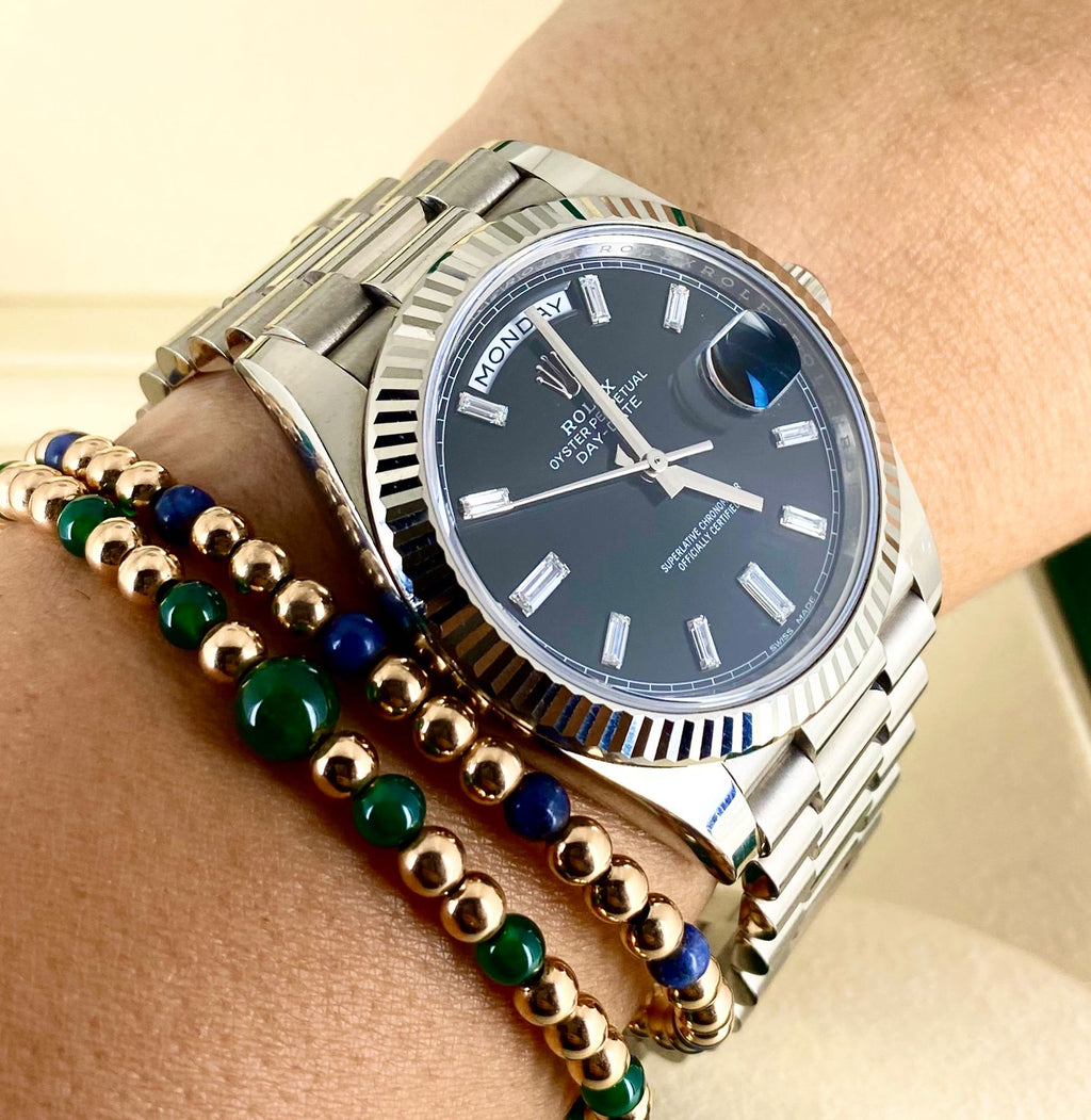 Rolex Day-Date 40, Weißgold, mit Box und Papieren