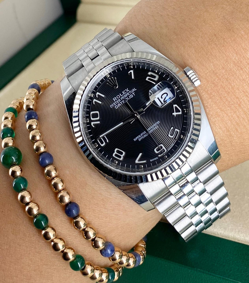 Rolex Datejust II, schwarzes konzentrisches Zifferblatt, mit Box und Papieren