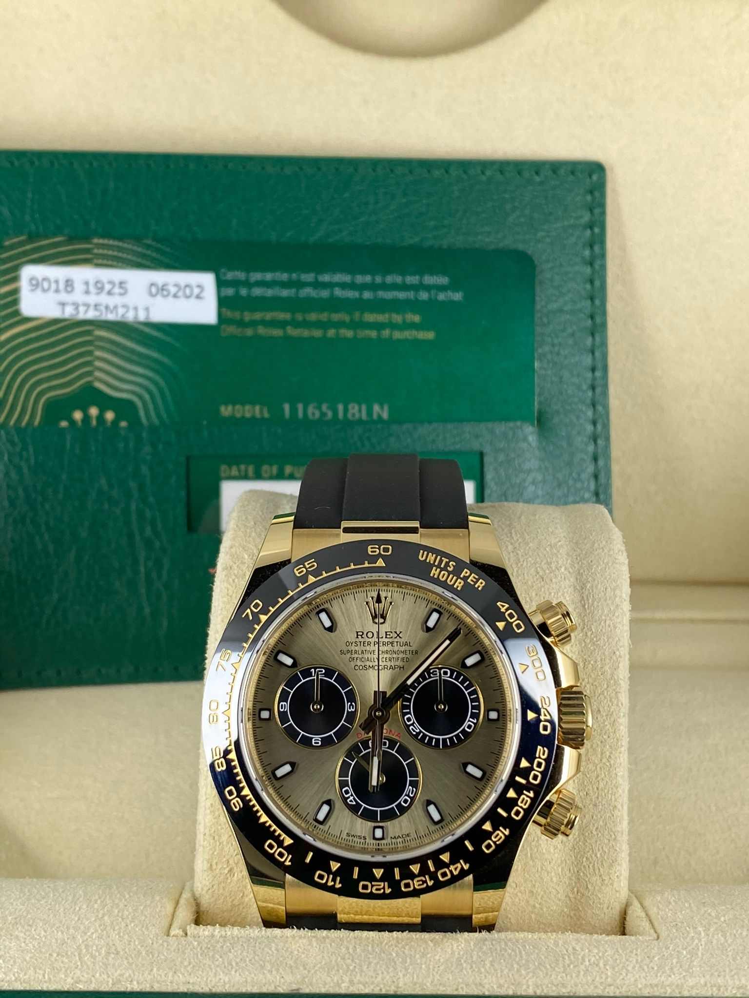 Rolex Daytona 40, 18k Gelbgold, Komplettset