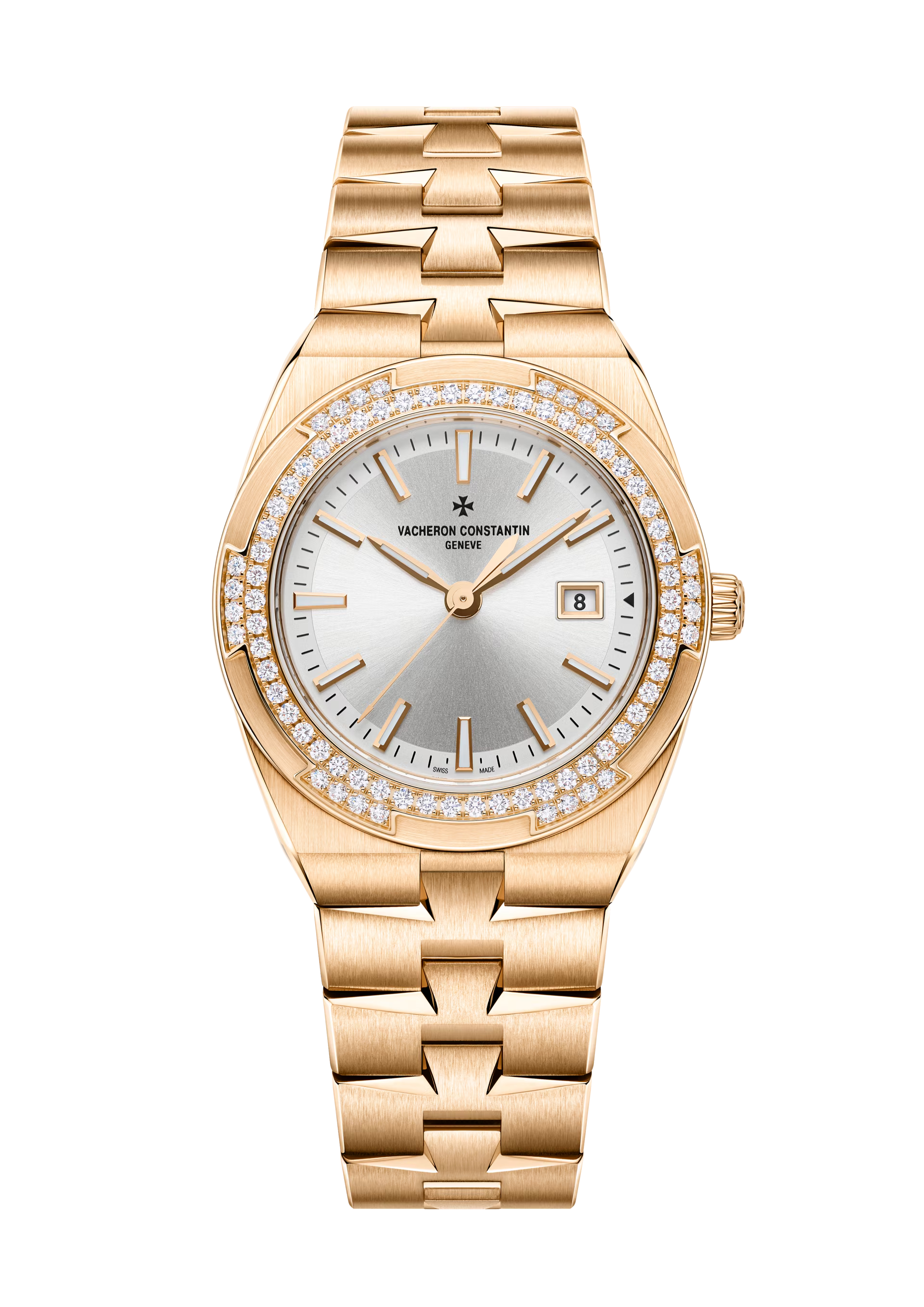 Overseas 33 mm Roségold Quarz Armbanduhr