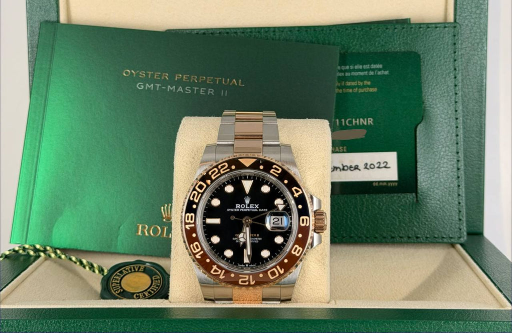 Rolex GMT-Master II Root Beer 2022 Komplettset wie neu