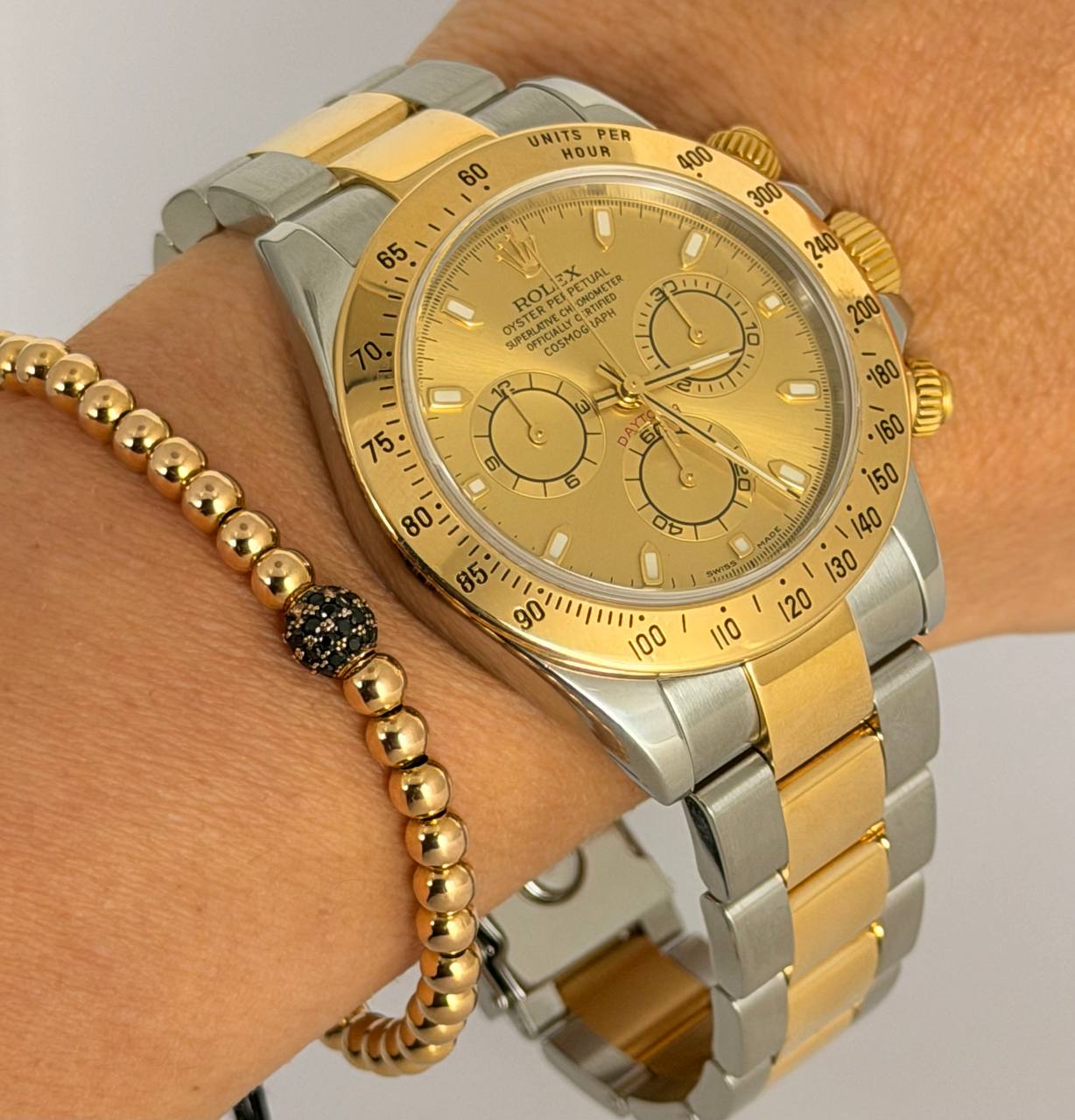 Rolex Daytona Stahl Gold wie neu nach Service Seriennummer Y 2002 116523