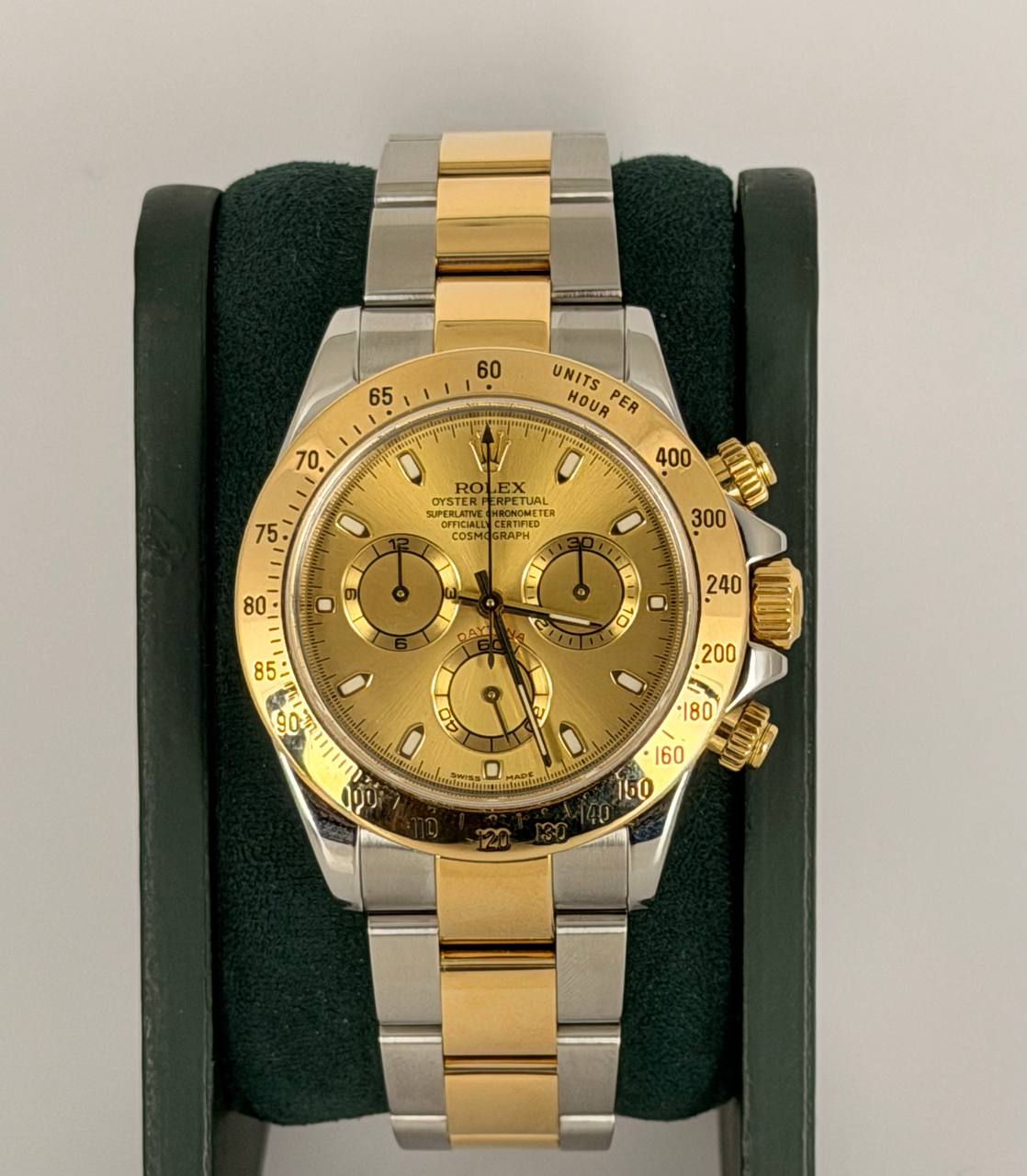 Rolex Daytona Stahl Gold wie neu nach Service Seriennummer Y 2002 116523