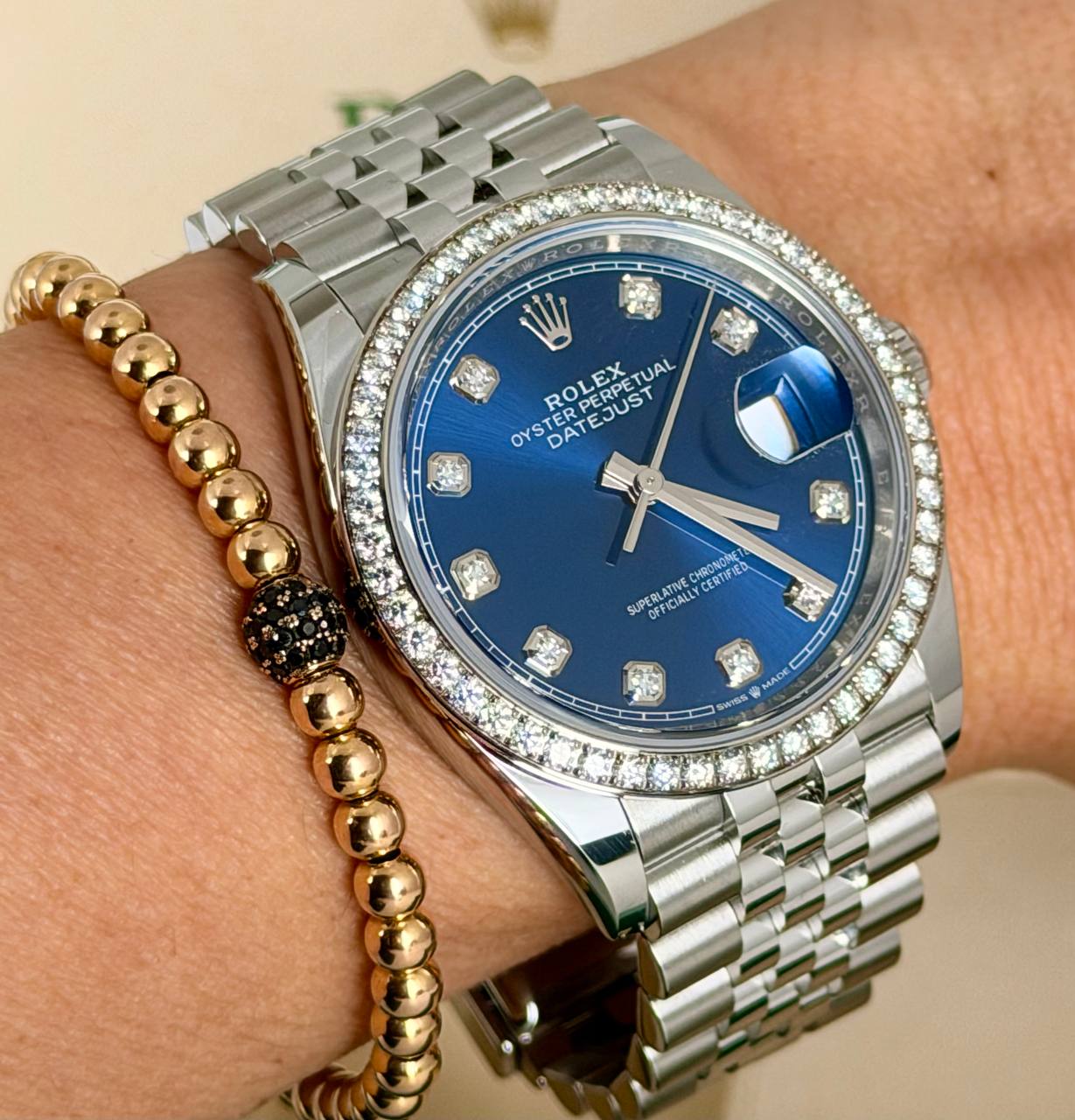 Rolex Datejust 36 Werksdiamantlünette und Werksdiamantzifferblatt Neu 08-2025