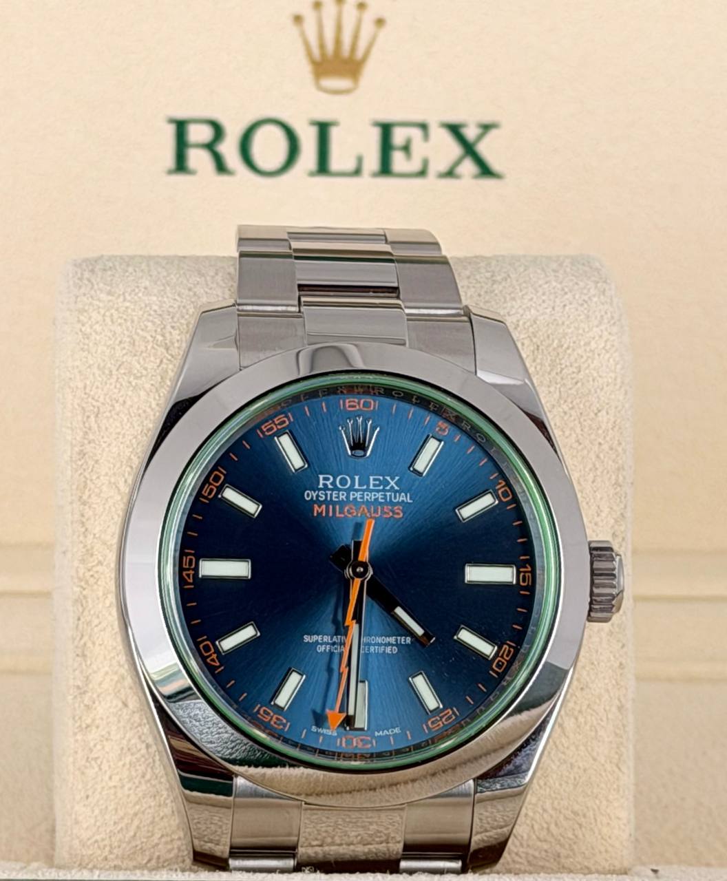 Rolex Milgauss Blau Z-Zifferblatt Komplettset 2016 LC 200 wie neu