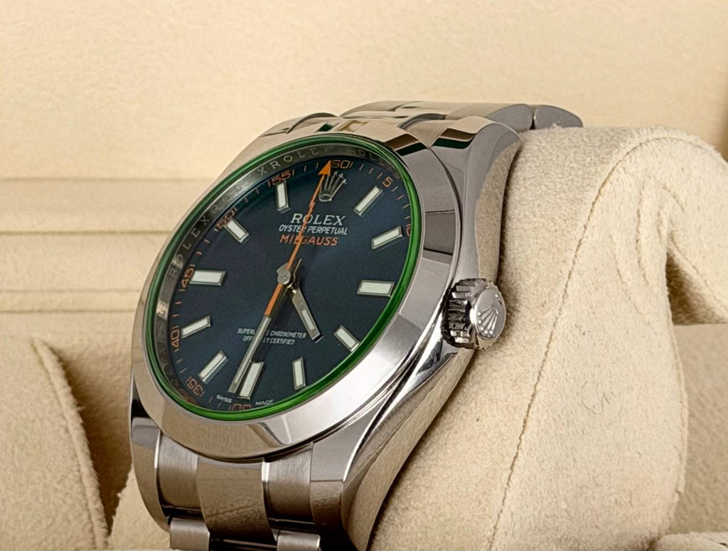 Rolex Milgauss Blau Z-Zifferblatt Komplettset 2016 LC 200 wie neu
