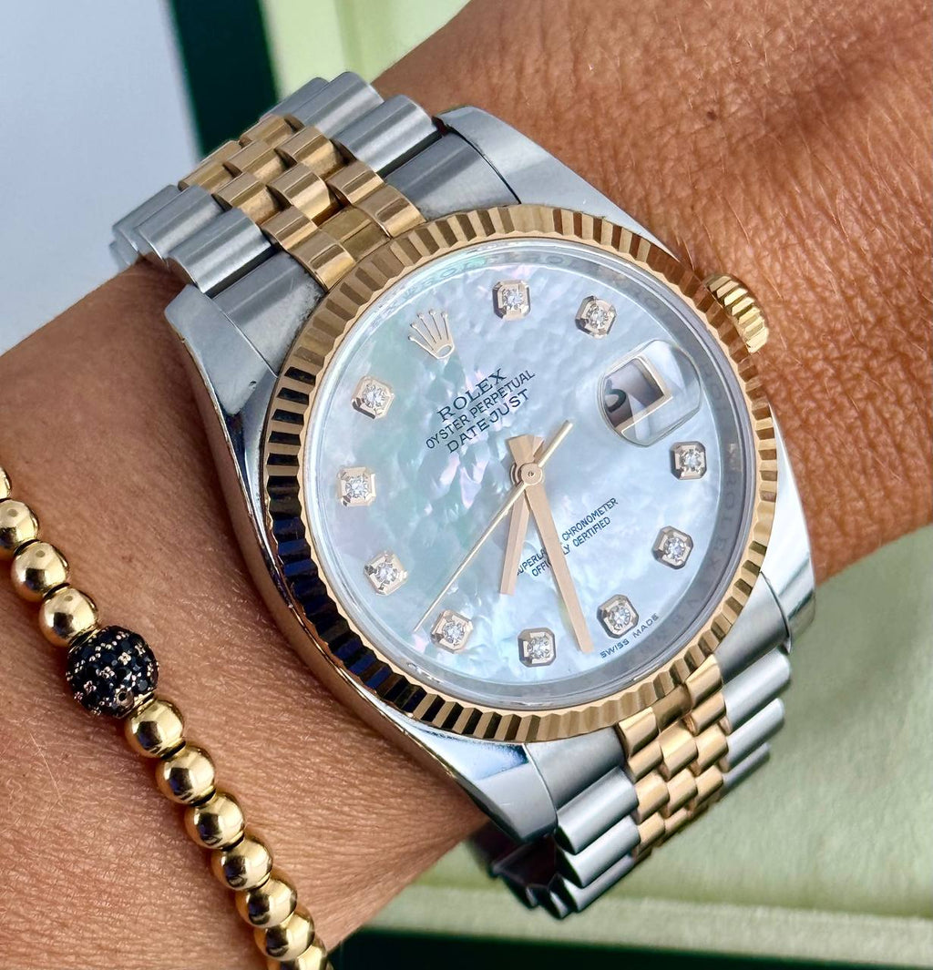 Rolex Datejust 36, Perlmutt-Zifferblatt, Bicolor